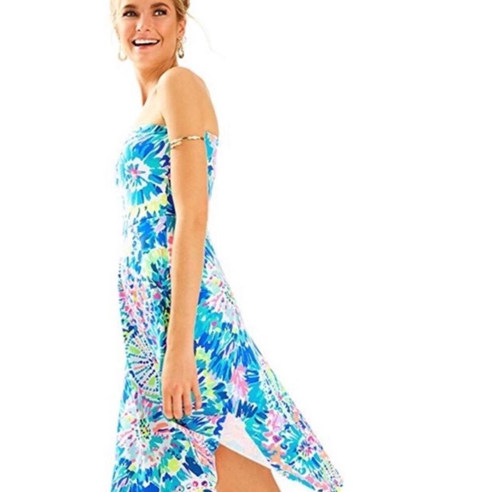 Lilly Pulitzer Loleta Multi Dive  Strapless Dress Size